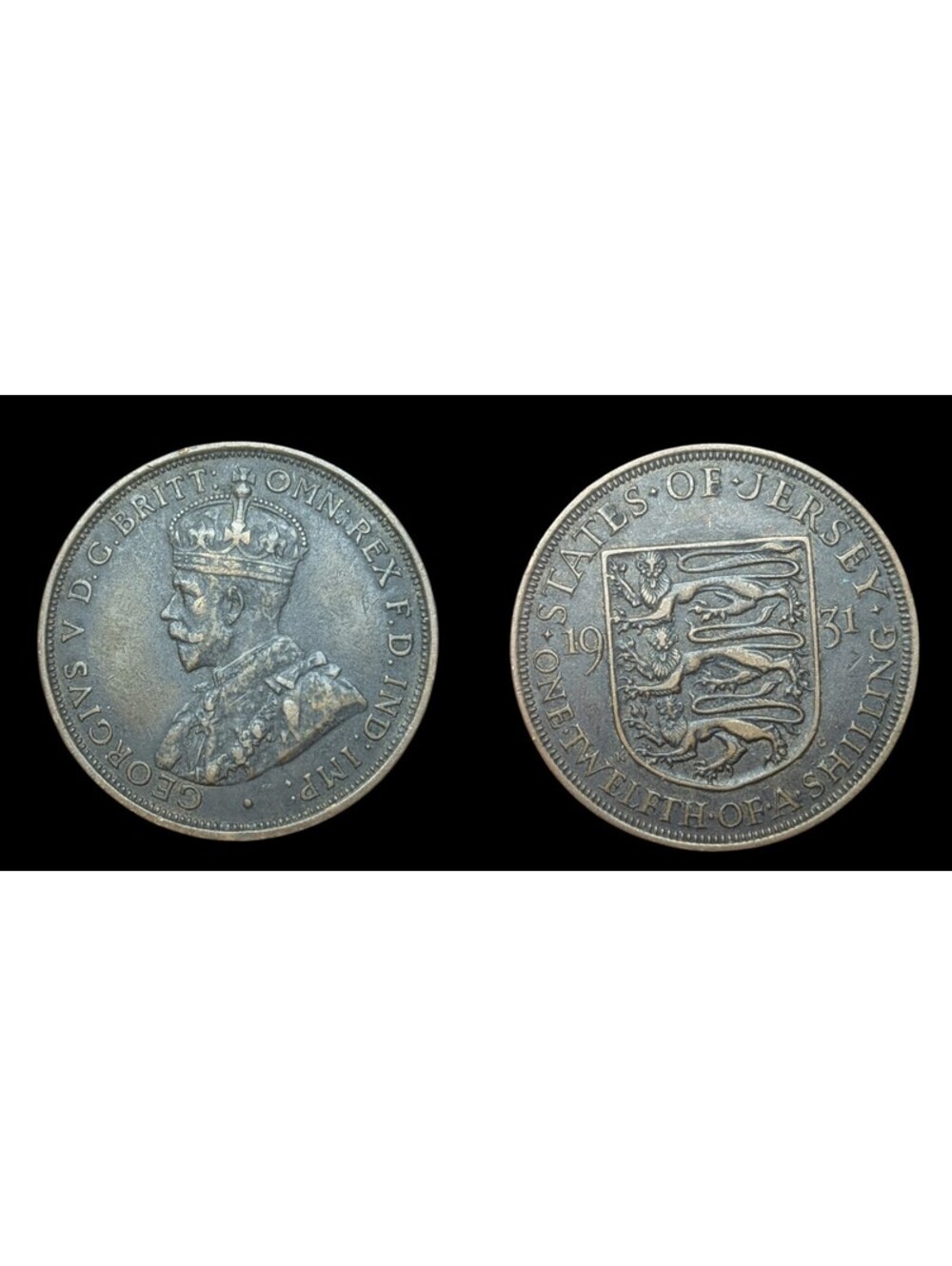 1931 STATES OF JERSEY 1/12 SHILLING - BRONZE - King George V
